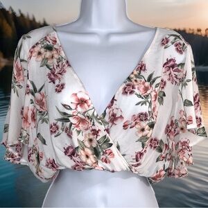 ◼️ Floral Flowy Crop Top | Women’s Small